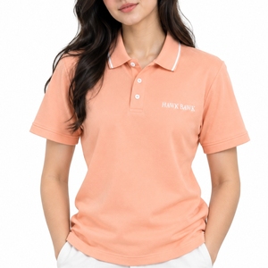 Camiseta Polo Premium para Mujer, Camiseta Polo de Algodón Piqué, Manga Corta, Letra Bordada en la Parte Delantera, Estilo Casual, Tela Piqué, Ropa de Verano - Product Image 1
