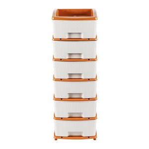 Organizador de almacenamiento de plástico de 6 niveles con patrón tejido, contenedores desmontables, caja de almacenamiento, organizador de almacenamiento, estante de almacenamiento - Product Image 4