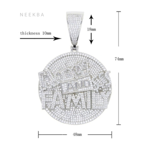 Iced Out Money And Family Pendant - Moissanite 925 Sterling Silver Pendant, Brilliant Hiphop Handmade Diamond Pendant from India - Product Image 5