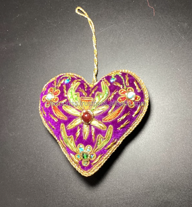 Handmade Embroidered <b>Beaded</b> Rocking Horse Ornament Christmas Tree Hanging Decoration Zari <b>Thread</b> Christian Crystal Alloy - Product Image 6