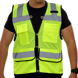 เสื้อกั๊กนิรภัยสะท้อนแสง ANSI Certified Class 1 EN ISO 20471 ปรับแต่งได้ ผลิตจากโพลีเอสเตอร์ วัสดุเรืองแสง กันน้ำ ไฟ LED สว่างสูง - Product Image 1