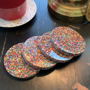 แผ่นรองแก้วเรซิ่นธรรมชาติ 100% คุณภาพดี รูปทรงกลม สำหรับใช้ในโรงแรม เป็นมิตรต่อสิ่งแวดล้อม งานฝีมืออย่างดี - Product Image 1