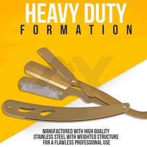 Premium Stainless Steel Gold Titanium Barber Straight Edge Razor High Quality Safety Shaving Razor for Professional Barbershop - Product Image 6