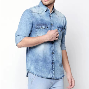 Chemises en jean pour hommes, production en gros, fabricant de vêtements, chemises en jean personnalisées pour hommes, usine d'exportation de vêtements, chemises en jean pour hommes - Product Image 4
