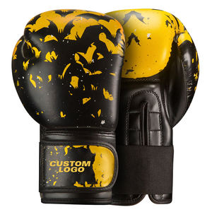 Guantes de Boxeo de Piel Sintética PU de Alta Calidad para Entrenamiento y Combate, Color Negro y Amarillo, para Niños, 16 oz, Venta al Por Mayor - Product Image 1