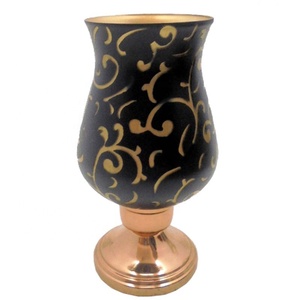 Bougeoir décoratif pour la maison en verre et fer Bougeoir mosaïque en aluminium de couleur nickel et argent vert fait à la main - Product Image 5