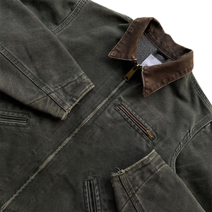 Fully Custom <b>Canvas</b> Work <b>Jacket</b> Streetwear Fashion Vintage Washed Plus Size <b>Canvas</b> <b>Jacket</b> Zip up Heavyweight <b>Jacket</b> For <b>Men</b> - Product Image 4
