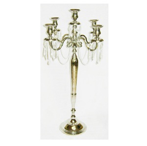 Candelabro de Metal con Forma Personalizada, Candelabro para Decoración Interior del Hogar, con Cristales, 5 Brazos - Product Image 5