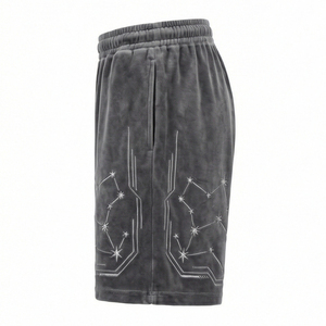 Pantalones Cortos Cargo Unisex de Moda, Terciopelo con Cristales, Estilo Urbano, Cintura Elástica Premium, Transpirables, de Secado Rápido, Marca Maluza Industries - Product Image 4