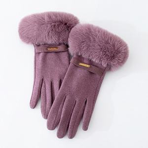 OEM Women's Wool/Acrylic Cuff Winter <b>Gloves</b> | Comfortable Thermal <b>Knit</b> Touchscreen <b>Gloves</b> Needle Detection | Sports Use - Product Image 4
