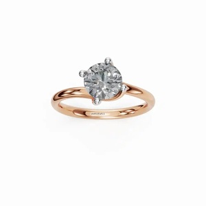 แหวนเพชรทรงบริลเลียนต์แบบโซลิแทร์ ได้รับการรับรองจาก IGI ทอง 10K 14K 18K เงิน 925 935 ชุบโรเดียม - Product Image 2