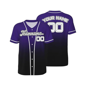 ชุดยูนิฟอร์มเบสบอลคุณภาพสูง ระบายอากาศได้ดี 100% ชุดกีฬาสำหรับทุกเพศ พิมพ์ลายซิลค์สกรีน เสื้อเจอร์ซีย์ซอฟต์บอลแบบติดกระดุม กางเกงขายาว - Product Image 1