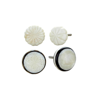 Poignée de tiroir moderne ronde en marbre blanc avec incrustation en laiton pour meubles de cuisine, accessoires de décoration et décorations d'intérieur - Product Image 6