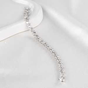 Sparkly Moissanite Emerald & Round Cut Diamond Tennis <b>Bracelet</b> for Women's With 925 <b>Silver</b> Fine Engagement Gift For Lovers - Product Image 3