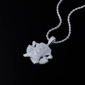 Colgante de moda personalizado estilo hip hop, hipoalergénico, de plata 925, con diseño de signo de dólar, chapado en oro. - Product Image 3