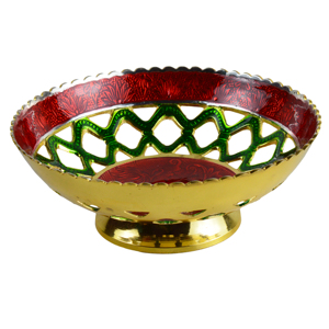 Frutero de Latón con Acabado Antiguo, Vajilla Dorada con Diseño en Relieve, Elegante Tazón para Aperitivos, Decoración para Fiestas - Product Image 6