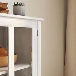Credenza Ecologica con Doppia Porta in Vetro, Maniglia Unica a Campana, Mobile Buffet per Soggiorno e Sala da Pranzo - Product Image 6