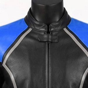 Chaqueta de Cuero para Hombre con Cierre y Manga Larga, Diseño OEM con Logotipo Personalizado, Chaquetas de Motociclista Personalizadas - Product Image 2
