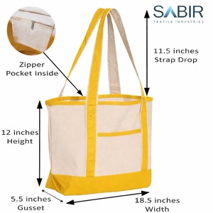 Sac fourre-tout en toile de coton personnalisé 10 oz avec logo imprimé, sac de plage mini en toile réutilisable et écologique - Product Image 1