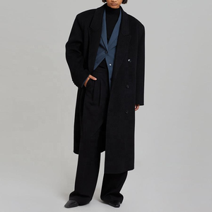 Abrigos de lana largos sin cuello para mujer, chaqueta de invierno para mujer - Product Image 2