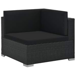 Conjunto Modular Grande para Jardín, Sofá de Ratán Sintético Negro - Product Image 6