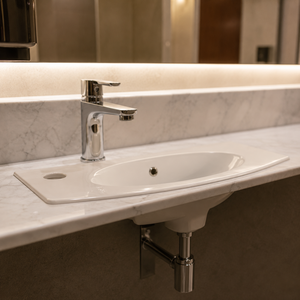 Lavabo de Pared de Cerámica Moderno y Compacto para Baño con Función de Fácil Limpieza - Product Image 5
