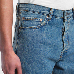 Jeans Retro para Hombre, Corte Bootcut, Desgastados, Azules, Cintura Media-Alta, Ajuste Holgado, Denim Lavado a la Piedra, Fabricación Personalizada - Product Image 3