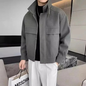 Veste en laine personnalisée pour homme, couleur personnalisée, style régulier épaissi, style coréen, décontractée, imperméable et coupe-vent, automne-hiver - Product Image 3