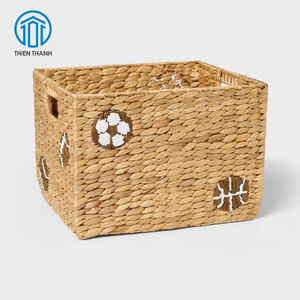 Panier de rangement sportif en jacinthe d'eau tressé fait main pour le football, le basketball, les jouets d'enfants, l'organisation de la chambre d'enfant, vente en gros - Product Image 1