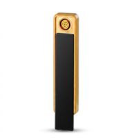 Briquet électrique USB rechargeable fin en métal, coupe-vent, sans flamme, portable, prix usine