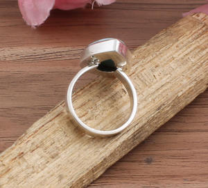 Dainty Larimar Pair <b>Rings</b> S925 Sterling Silver Bezel Setting Stackable Set Cabochon Blue Gemstone Wedding <b>Best</b> <b>Friends</b> Gift - Product Image 4