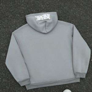 Sweat-shirt à capuche zippé en coton épais pour homme, brodé, coupe oversize, style streetwear, collection automne, vente en gros - Product Image 2
