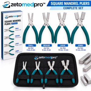 Square Mandrel <b>Pliers</b> <b>Small</b> Medium Large Jumbo 6.75in Stainless Steel PVC Grip Silver Custom Grip Color ZETOMEDPRO - Product Image 6