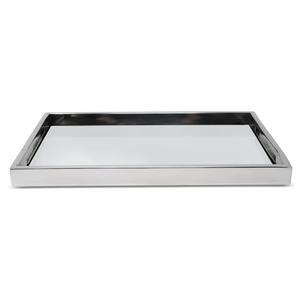 Rectangular <b>Mirrored</b> Metal Storage Tray Minimalist Design Easy To Clean Single Tier <b>Tabletop</b> Organizer - Product Image 6