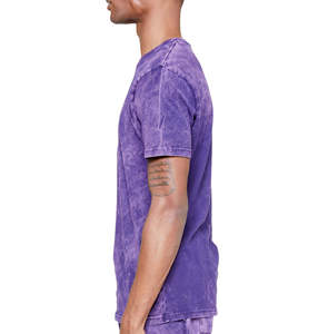 Camiseta Vintage Lavada para Hombre al por Mayor, Estilo Oversize con Lavado Ácido, Precio de Fábrica OEM ODM, Logotipo Personalizado, Algodón Liso - Product Image 1