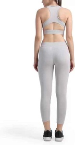 Ensemble de yoga 2 pièces pour femme, en jersey simple de coton, coupe ajustée, couleur unie, avec logo personnalisé, pour la gym et l'entraînement - Product Image 5