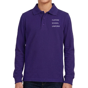 Polo à manches longues personnalisé pour garçons et filles, vente en gros - Product Image 4