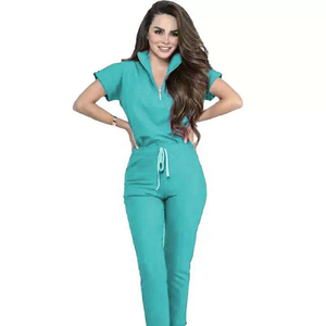 Conjunto de Uniforme Médico Personalizado al por Mayor para Mujer, Cuello en V, Elástico, con Pantalones Jogger, para Hospital, Consultorio Dental, Salón de Belleza - Product Image 2