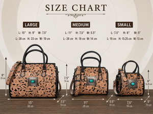 Nuevo Bolso Bandolera Speedy de Cuero Genuino de Vaca de 11 Pulgadas con Diseño Floral Repujado y Concho Turquesa, Hecho a Mano y Personalizado - Product Image 2