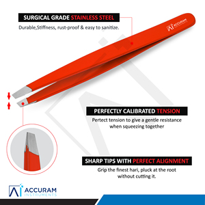 ชุดแหนบคิ้วสแตนเลสแบบมืออาชีพ ปลายเฉียง สำหรับตกแต่งคิ้วอย่างแม่นยำ - Product Image 6