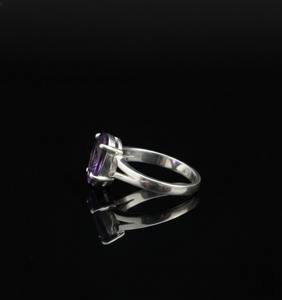 Améthyste naturelle en argent 925, taille poire, sertie en clos, faite à la main, minimaliste, certifiée par un tiers, pour mariage et anniversaire - Product Image 3