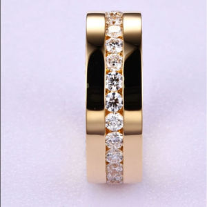 Anillo de Compromiso y Matrimonio para Mujer, Chapado en Oro Amarillo de 18K, con Diamante Natural, Corte Brillante Redondo, Color G, Certificado IGI - Product Image 1