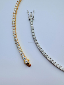 RB Gems Custom 925 Sterling Silver Heart Cut Diamond IGI Certified Fine Charm <b>Bracelet</b> Stylish Hip Hop Iced Cuban Link Chain - Product Image 2