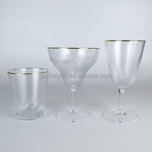 High Quality Unbreakable <b>Plastic</b> 12 oz Clear Vintage Goblet Wine <b>Glasses</b> for Restaurant Party - Product Image 5