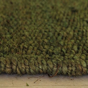 Tapis tressé en sisal fait main vert foncé rectangulaire antidérapant à poils plats avec support en jute pour salon - Product Image 3