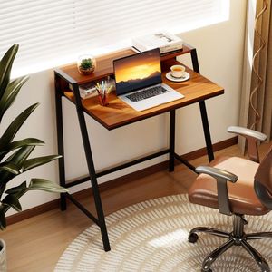 โต๊ะทำงานคอมพิวเตอร์แบบ 2 ชั้น สำหรับใช้ในบ้าน สำหรับผู้ใช้คอมพิวเตอร์ เหมาะสำหรับพื้นที่ขนาดเล็ก - Product Image 2