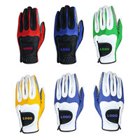 Gants de golf en peau de mouton véritable Cabretta, poignées antidérapantes, protection UV, respirants, accessoires sportifs pour hommes adultes, vente en gros OEM