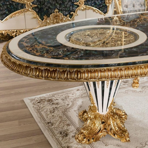 Royal Victorian Style Dining <b>Table</b> Set Solid Mahogany Hand Carved with Display Cabinet <b>Buffet</b> Set Resort Hotel Home Use - Product Image 5