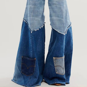 กางเกงยีนส์ทรงหลวมผ้าฝ้ายแท้ 100% สำหรับผู้หญิง ปี 2025 ระบายอากาศได้ดี ขากว้าง ปักลาย แห้งเร็ว - Product Image 3