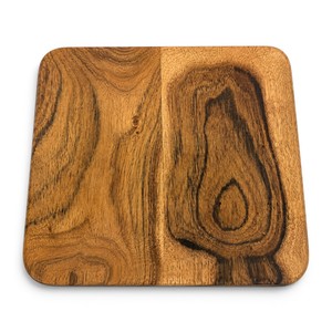 Bandeja de Servir de Madera Hecha a Mano con Dos Compartimentos |   Tabla para servir bocadillos, salsas y aperitivos de 6 x 6 pulgadas - Product Image 3